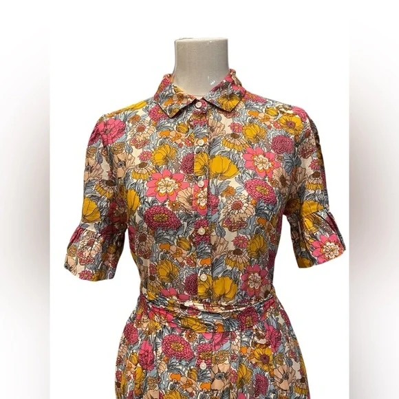 Trovata Martine Dress in the "Dawn Fleurettes" floral print Size:L - Picture 3 of 9
